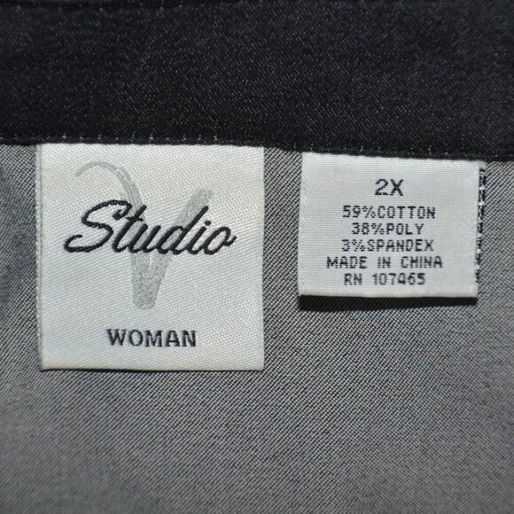 Ladies Studio V Lightweight Gray Chambray Jacket Snap Front Stretch Plus Size 2X - Picture 8 of 9